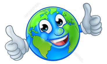 Earth Globe World Mascot Cartoon Character