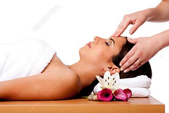 Facial massage in spa