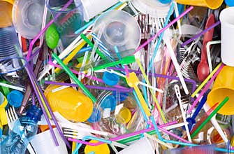 Disposable single use plastic objects that cause pollution of the  environment, especially oceans