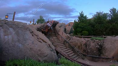 People having fun Seven Dwarfs Mine Train roller coaster at Magic Kingdom 6