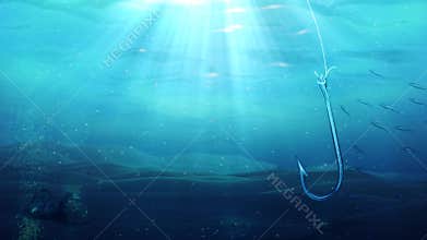 Underwater Fish Hook 4K Loop