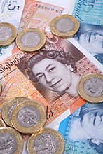 UK British English Money Pounds and pound Coins