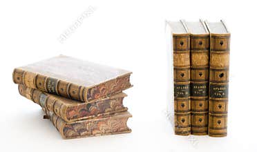 Stack of Leather Bound Books