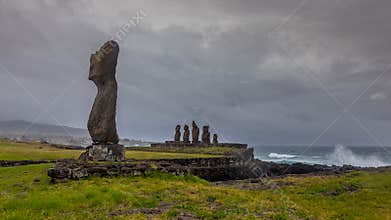 Impending Storm approaching Easter Island as the waves are picking up