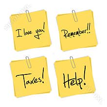 Post it set with text vector