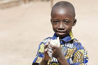 Awesome Black African Boy Washing Hands Water Soap