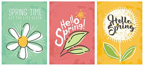 Hello spring seasonal banners collection