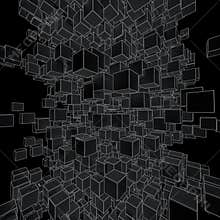 Abstract Futuristic Background Of Black Cubes
