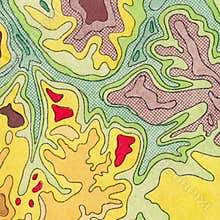 Vintage contour mapping. Natural printing illustrations of maps.