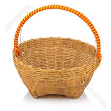wicker baskets isolated on white background