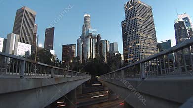 Classical nightscape of Los Angeles downtown