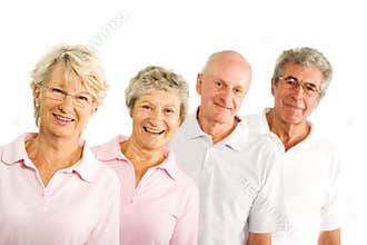 Mature older people in the gym