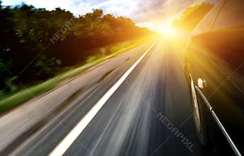 Sunshine on highway
