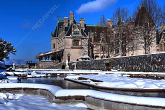 Biltmore Italian Garden Covered In Snow