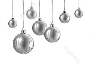 Satin silver christmas balls