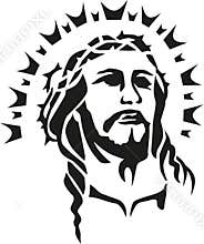 Jesus christ head with halo