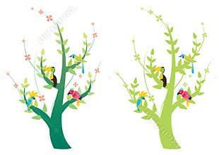 Birds on Trees