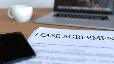 Copy of lease agreement on the desk