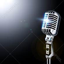 Retro Mic In Spotlight