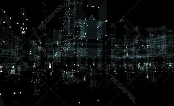 Cityscape futuristic 3d city neon light