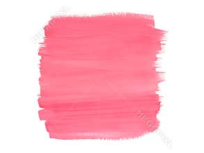 Pink watercolor brush strokes on white background