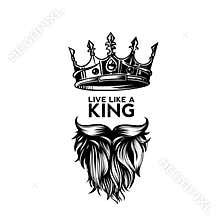 King crown, moustache and beard logo vector illustration