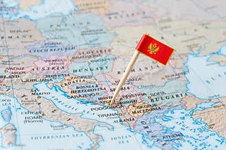Montenegro map and flag pin
