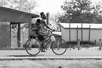 African family in bike