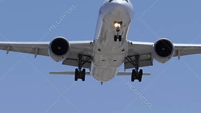 Commercial Airliner Flying Over for Landing