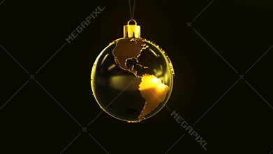 Christmas ball shaped as globe