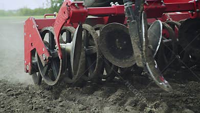 Blades cultivator and seeder sowing machine working on agricultural field