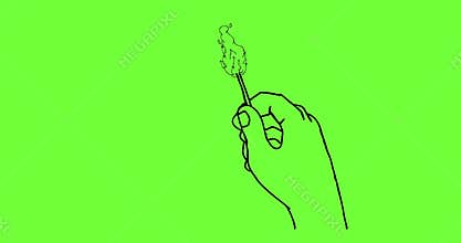Matchstick Lighting Up 2D Animation