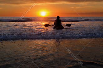 Paddle Board at Sunset, Del Mar, California