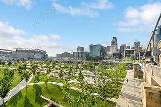 Smale Riverfront Park in Cincinnati, Ohio next to the John A Roe