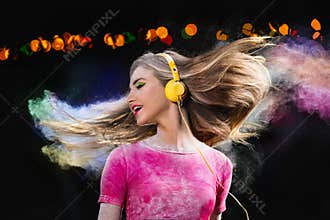 Music in headphones