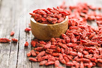 Dried goji berries.