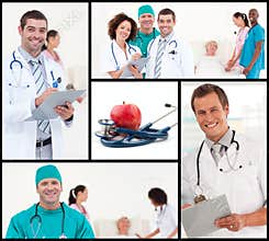 Montage of healthcare and nutrition concept