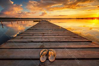 Small Dock and Boat at the lake