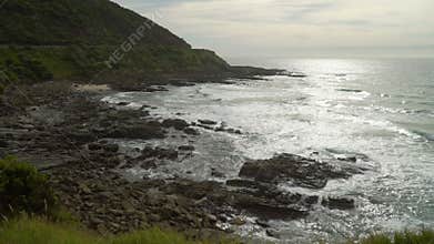 View of Apollo Bay from the Great Ocean Road in Australia