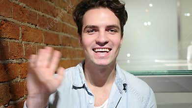 Webcam View, Video Chat by Young Man, Loft