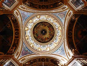 Under the dome of St. Isaac`s Cathedral in St. Petersburg