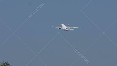 Emirates plane taking off from Munich Airport, MUC