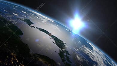 Earth Sunrise over Japan