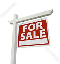 For Sale Real Estate Sign Isolated