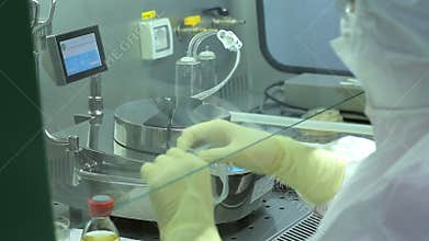 Scientific research in medical lab. Pharmaceutical laboratory experiment