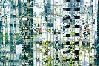 Reflections on skyscraper in Melbourne, abstract colorful pattern, Australia