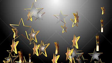 4k Abstract 3d five-pointed star particle design art space symbol background.