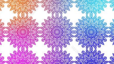 Abstract ornamental digital hand drawn mandala kaleidoscope footage.