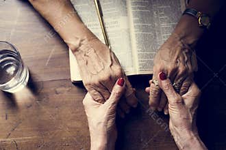 Hands prayer faith in christianity religion