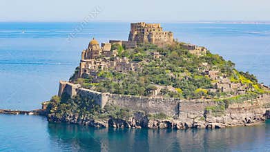 Aragonese Castle is most visited landmark near Ischia island, Italy